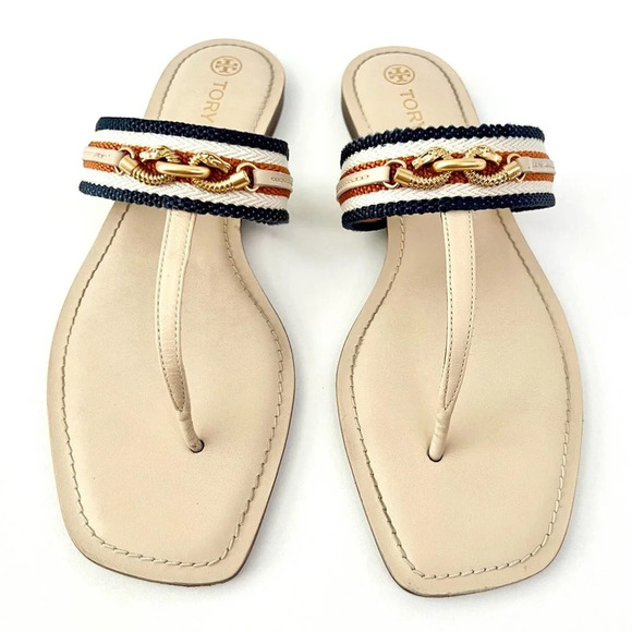 Tory Burch Shoes - TORY BURCH | Jessa Thong Sandal Slide Dulce De Leche and Tan cream size 10.5